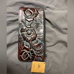 Tooled leather Patrica Nash clutch